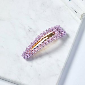 Color Pop Pearl Beaded Hair Clips (Set of 2)